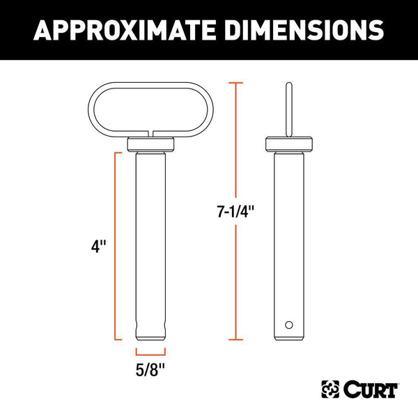 Curt 5/8" Clevis Pin with Handle and Clip