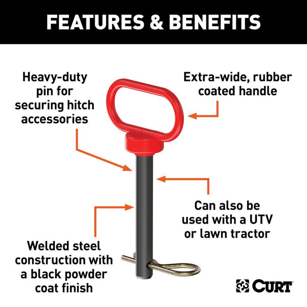 Curt 5/8" Clevis Pin with Handle and Clip